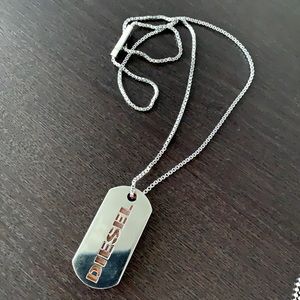 Diesel Dog Tag Necklace Stainless Steel
